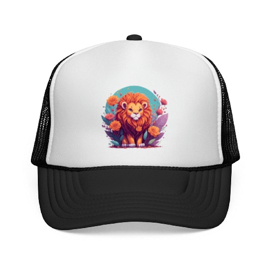 Illustration Cute Kawaii lion - lion lovers gift Trucker Caps