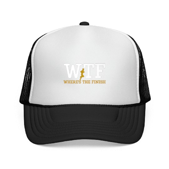 Running Wtf Where'S The Finish Runner Joke Trucker Caps