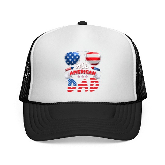 All American Dad US Patriots Fathers America Party Trucker Caps