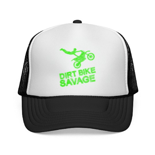 Dirt Bike Savage Motocross Distressed Youth Rider Trucker Caps