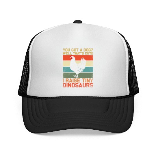 Farmer Design Got A Chickens Dinosaur Trucker Caps