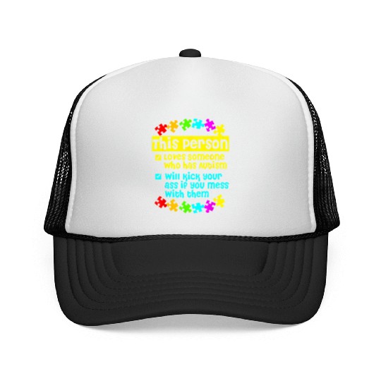 I Love Someone With Autism Trucker Caps