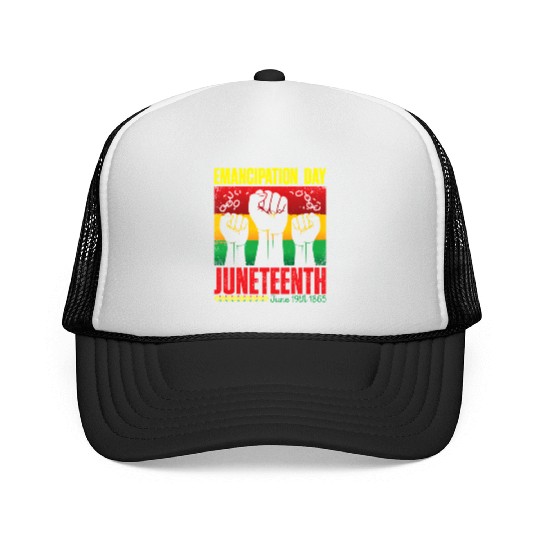 Ecipation Day 1865 African American Juneteenth Fla Trucker Caps