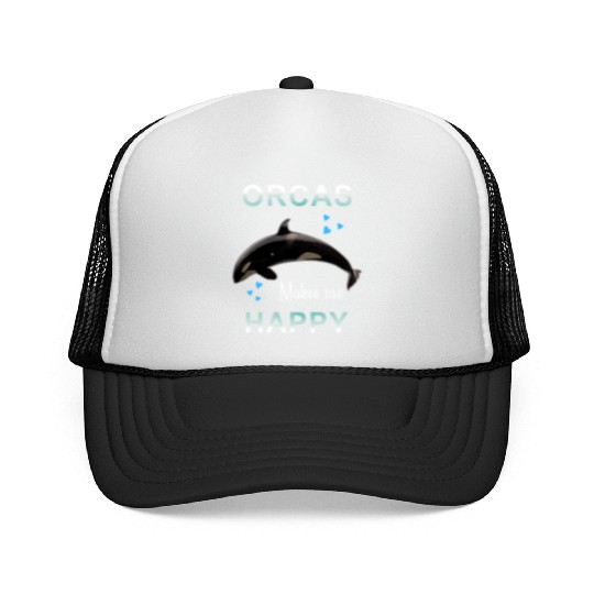 Orcas Make Me Happy Killer Whale Trucker Caps