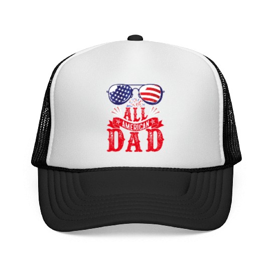All American Dad America Pride US Patriot Trucker Caps