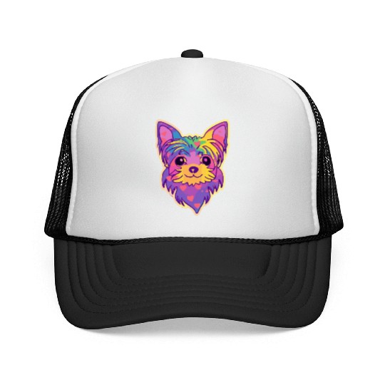 Yorkshire Terrier Rainbow Dog Lover Yorkie Trucker Caps