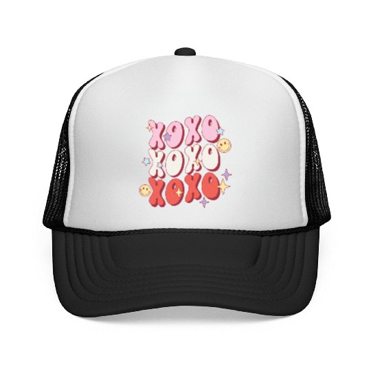 XOXO retro valentine sublimation hipster Trucker Caps