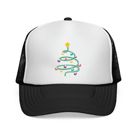 Christmas Light Christmas Tree Trucker Caps