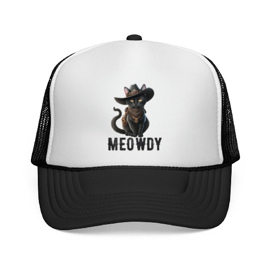 Meowdy Cat Cory Music Kitten Cowboy Trucker Caps