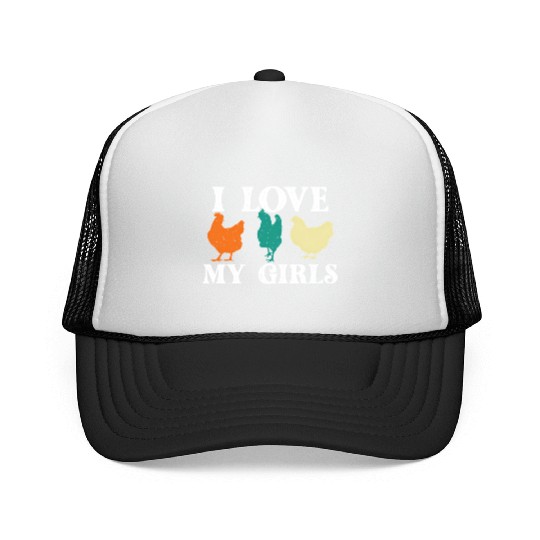 I Love My Chicken Farm Animal Farmyard Trucker Caps