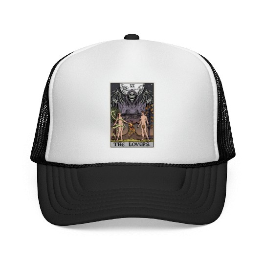 The Tarot Card Halloween Grim Reaper Gothic Horror Trucker Caps