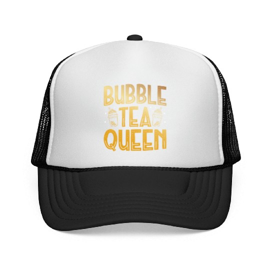 Bubble Tea Queen Boba Tea Drinker Korean Drink Trucker Caps