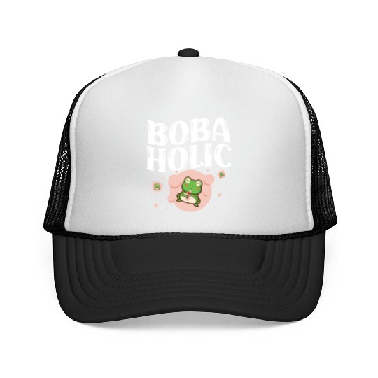 Bobaholic Bubble Tea Lover Boba Tea Drinker Korean Trucker Caps