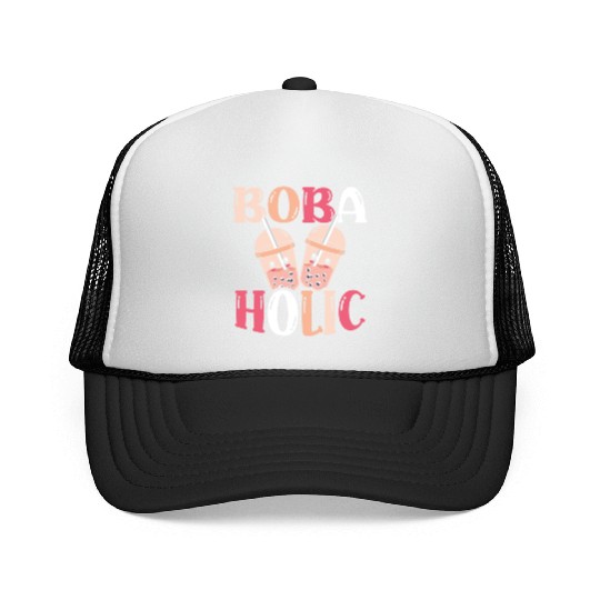 Bobaholic Bubble Tea Lover Boba Tea Drinker Korean Trucker Caps