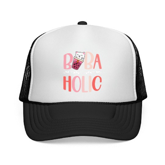 Bobaholic Bubble Tea Lover Boba Tea Drinker Korean Trucker Caps
