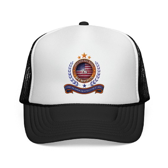 Legends of Memphis Tennessee Retro USA Flag Trucker Caps