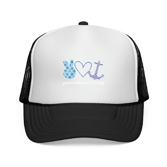 Peace Love And Cruising Ocean Vacation Cruise Ship Trucker Caps