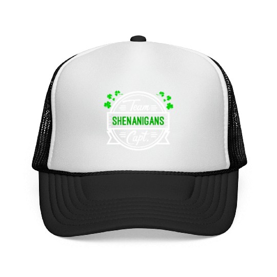 Shenanigans Team Captain Shamrocks St Patricks Day Trucker Caps