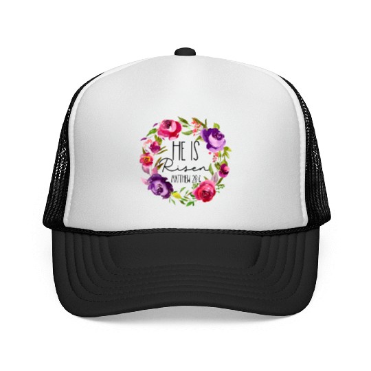 He Is Risen Floral Easter For Christiann Mom Trucker Caps