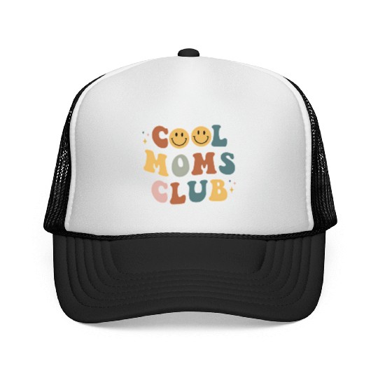 Moms Club On Back Print Trucker Caps
