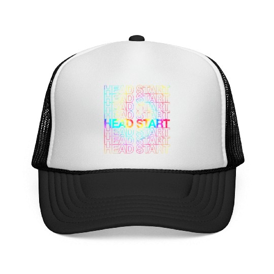 Rainbow Tie Dye Head Start Team Back To School Trucker Caps