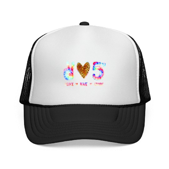 Peace Love Fifth Grade Squad Back to School Trucker Caps