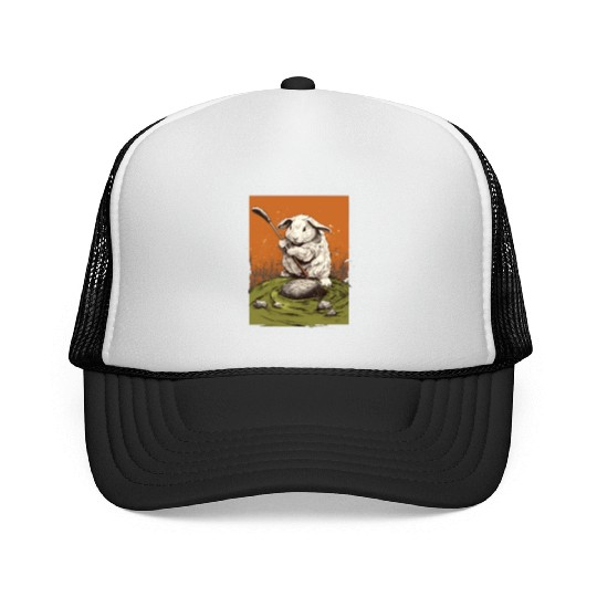 Golfer Guinea Pig Golf Club Golfing Golf Player Trucker Caps