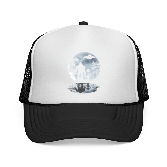 Alien Bigfoot Moon Sasquatch Ufo Extraterrestrial Trucker Caps