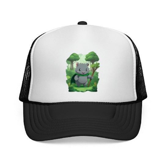 Wombat Hero - Green Cape Wombat Trucker Caps