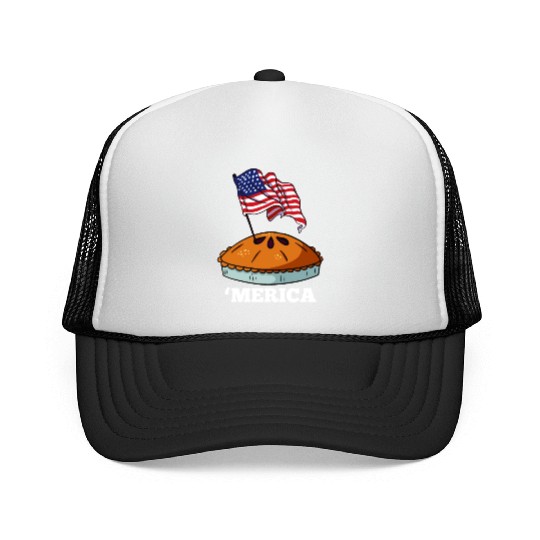 American Flag USA Apple Pie Merica 4th of July Trucker Caps