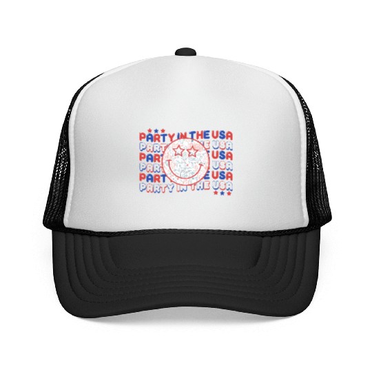 Party In The Usa Hot Dog Love Funny Fourth Of July Trucker Caps