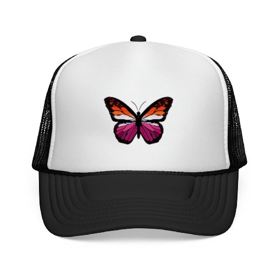 Lesbian Monarch Butterfly Sticker Trucker Caps