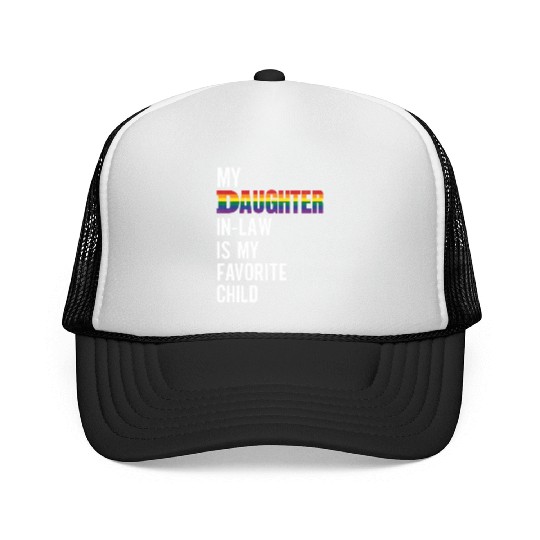 My Daughter-in-law Is My Favorite Child Rainbow Fl Trucker Caps