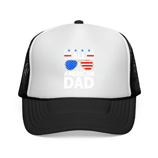 All American Dad Independence Day USA Party Trucker Caps