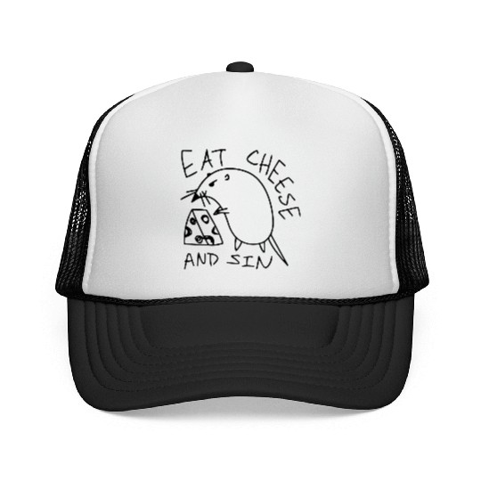 Eat Cheese And Sin Funny Cheese Lover Trucker Caps