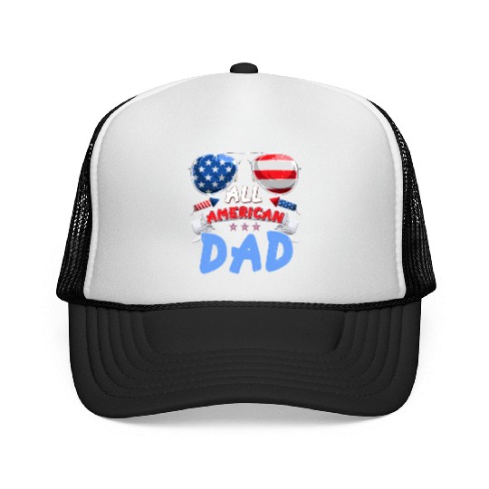 All American Dad US Patriots Fathers America Party Trucker Caps