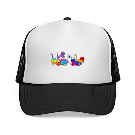 Pride Kittens LGBTQIA+ Cats Colorful Cat Trucker Caps