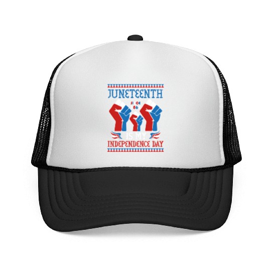 Juneteenth Is My Independence Day Since 1865 Red Trucker Caps