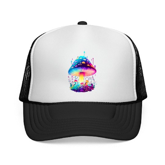 Enchanting Fungi: A Neon Wonderland Trucker Caps