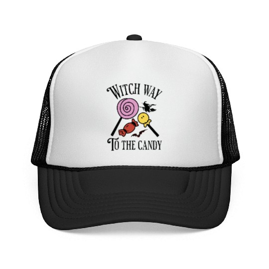 Witch Way To The Candy Spooky Halloween Trucker Caps