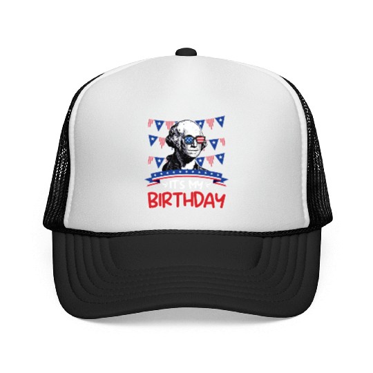 Its my Birthday Independence Day George Washington Trucker Caps
