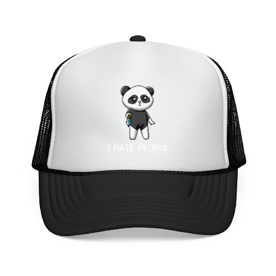 I Hate People Sarcastik Sayings From Panda Trucker Caps