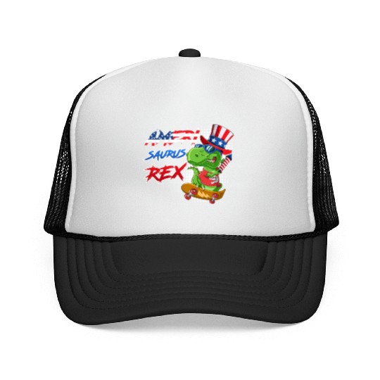 Amerisaurus Rex Party Independence Day USA Trucker Caps