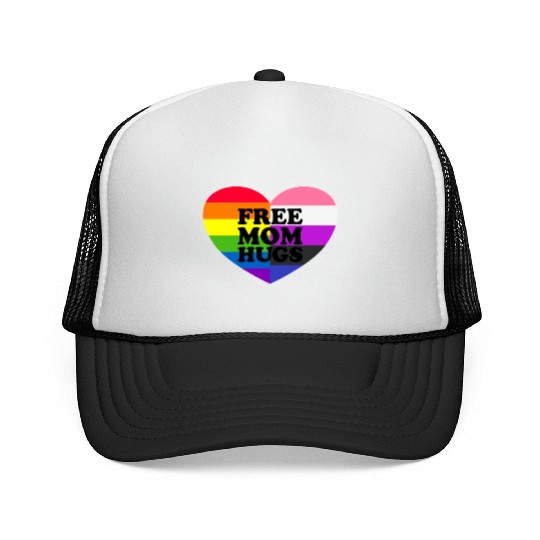 Free Mom Hugs Gay Pride Genderfluid Flag Trucker Caps