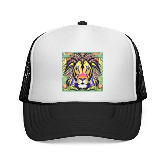 Lion in the jungle Trucker Caps