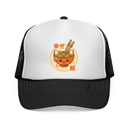 Kawaii Ramen Noodle Bowl Orange Trucker Caps