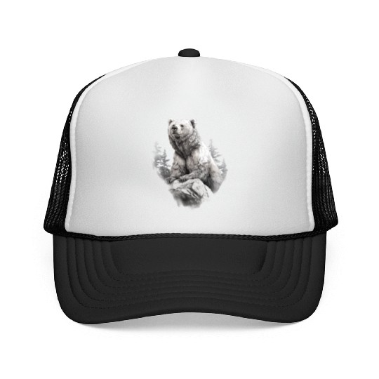 Majestic Forest Bear Trucker Caps