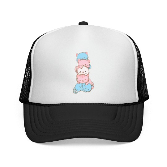 Transgender Pride Flag Cute Kawaii Cats Subtle Trucker Caps