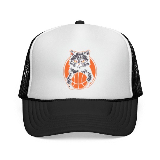 Basketball Cat Basketball Player I Love Basketball Trucker Caps