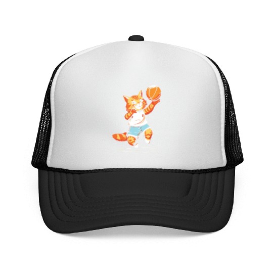 Basketball Cat Basketball Player I Love Basketball Trucker Caps